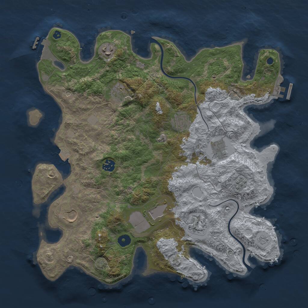Rust Map: Procedural Map, Size: 3750, Seed: 78916215, 15 Monuments