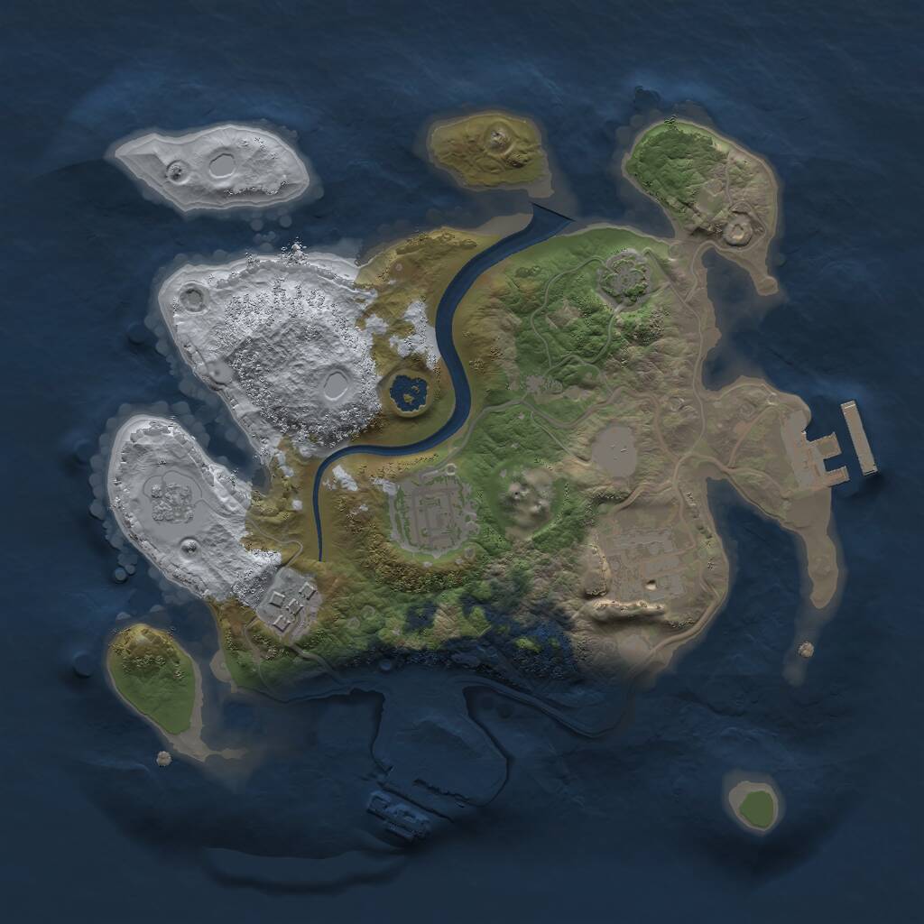 Rust Map: Procedural Map, Size: 2500, Seed: 1945, 8 Monuments