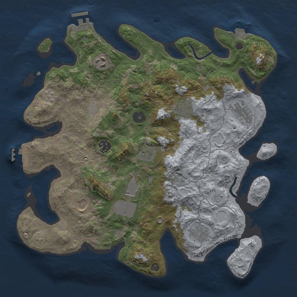 Rust Map: Procedural Map, Size: 3570, Seed: 1484783339, 17 Monuments