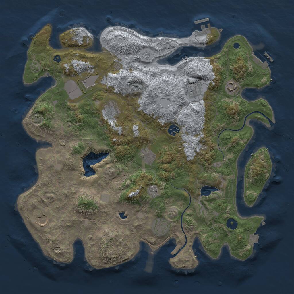 Rust Map: Procedural Map, Size: 4000, Seed: 33231, 15 Monuments