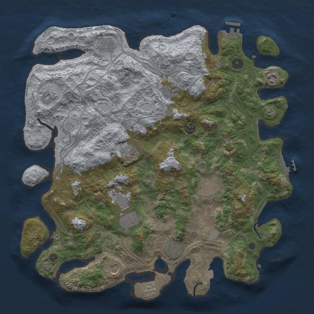 Rust Map: Procedural Map, Size: 4250, Seed: 22407, 19 Monuments