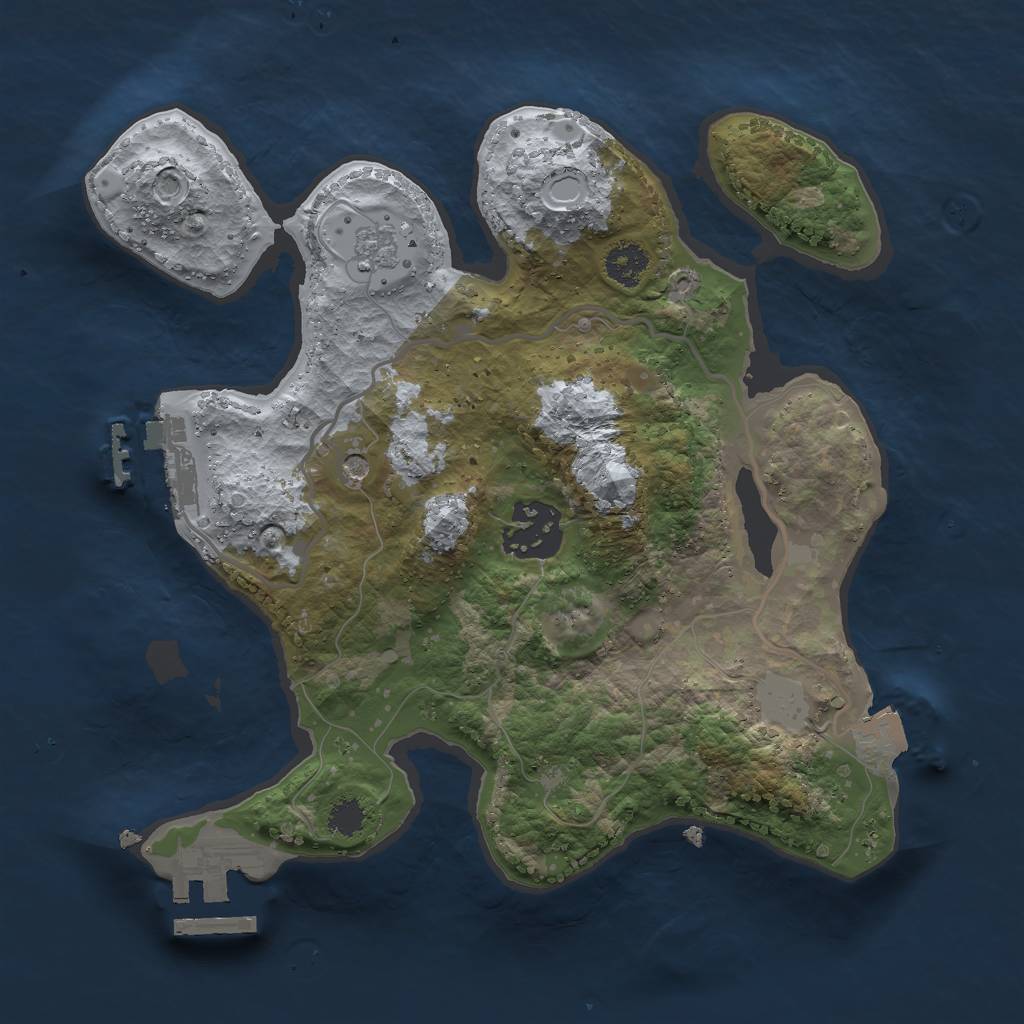 Rust Map: Procedural Map, Size: 2500, Seed: 314245490, 8 Monuments