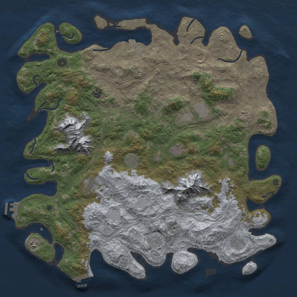 Rust Map: Procedural Map, Size: 5000, Seed: 9748619, 19 Monuments