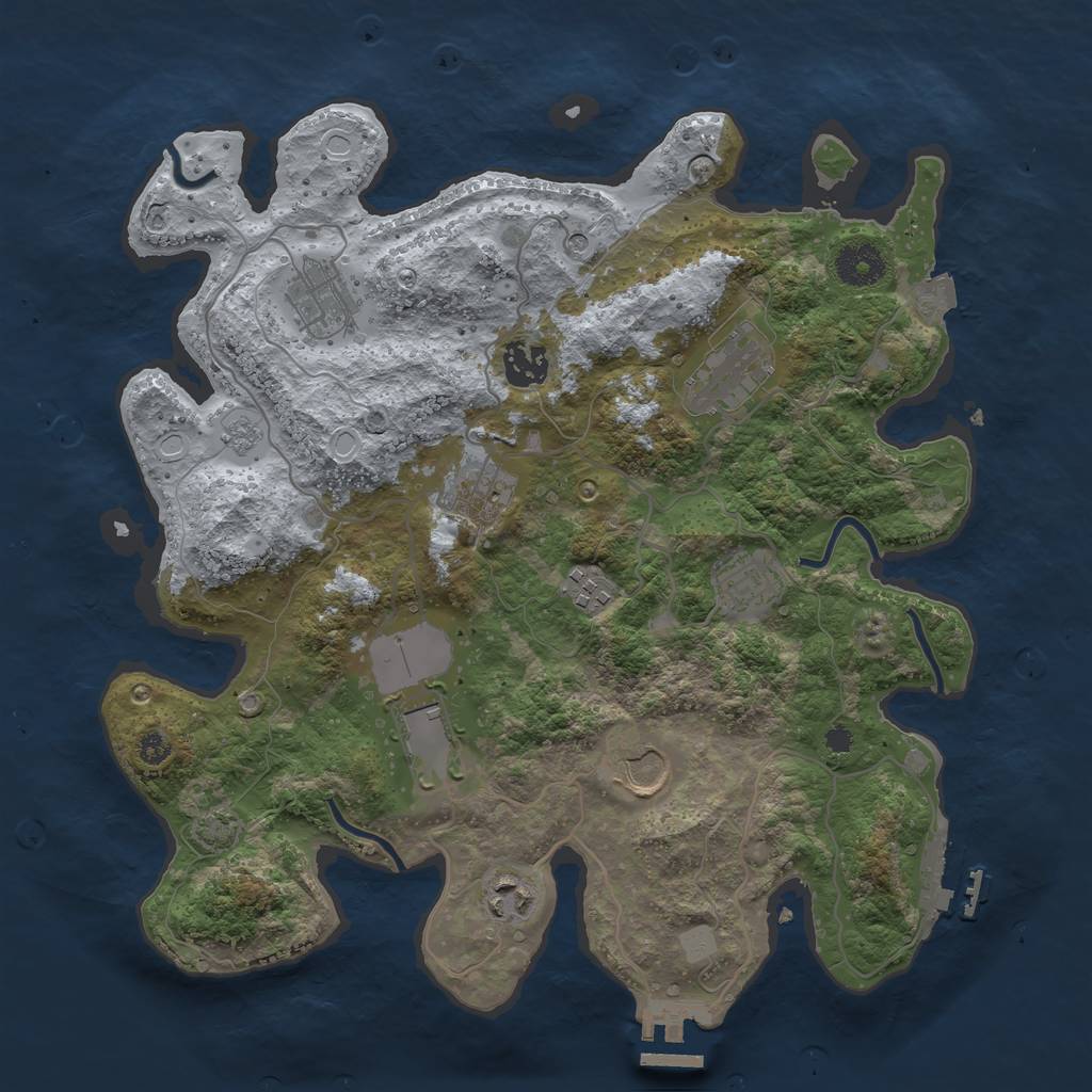 Rust Map: Procedural Map, Size: 3500, Seed: 1238, 17 Monuments