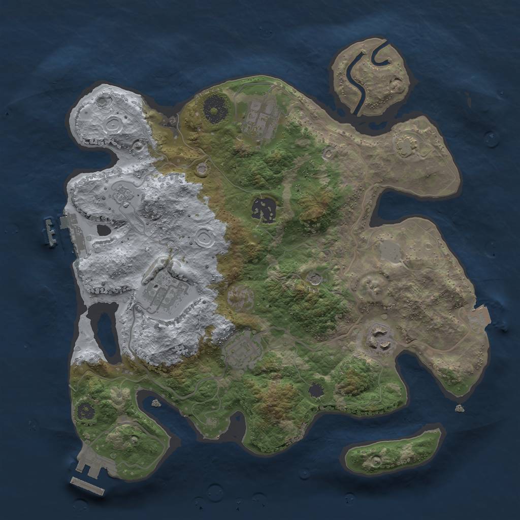 Rust Map: Procedural Map, Size: 3000, Seed: 1212794188, 13 Monuments
