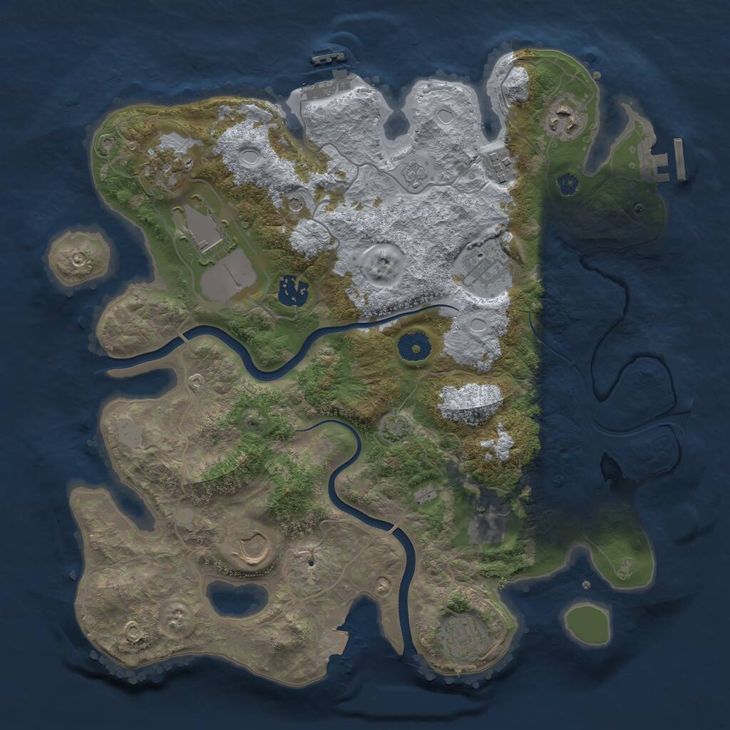 Rust Map: Procedural Map, Size: 3500, Seed: 199007230, 15 Monuments
