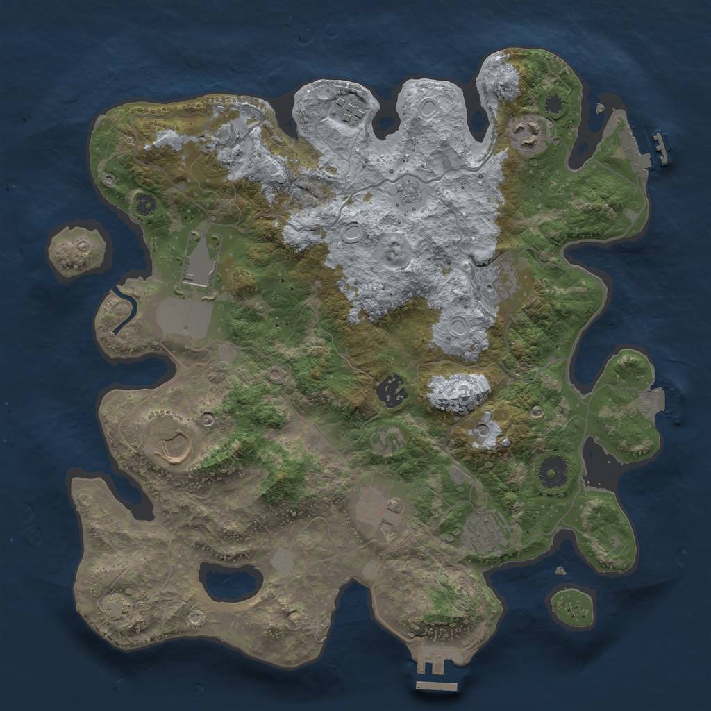 Rust Map: Procedural Map, Size: 3500, Seed: 199007230, 17 Monuments