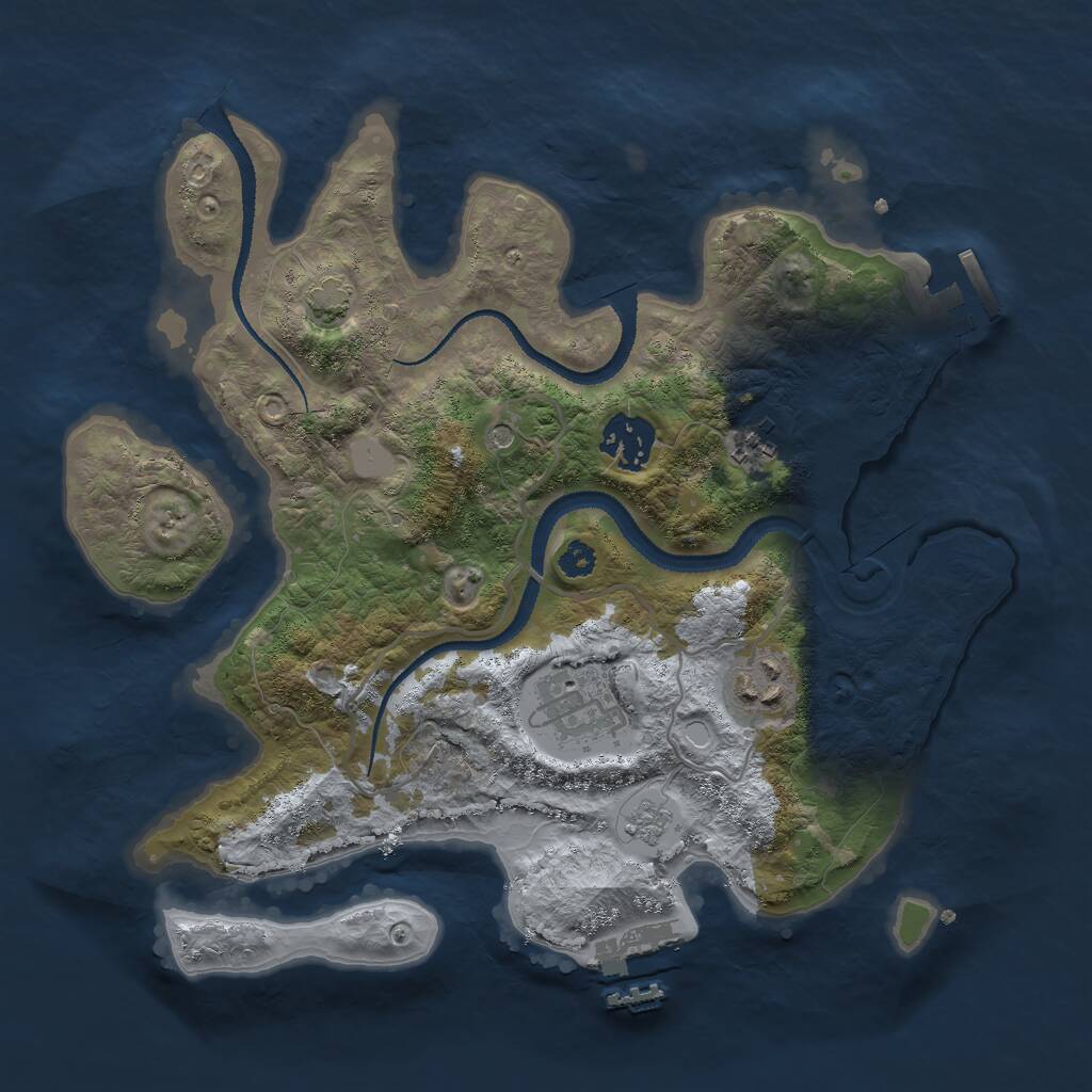 Rust Map: Procedural Map, Size: 3000, Seed: 874279828, 10 Monuments