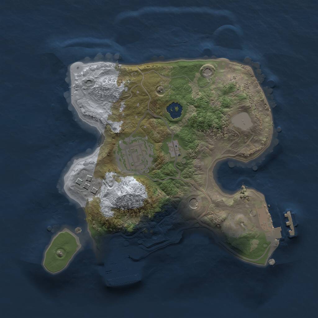 Rust Map: Procedural Map, Size: 2000, Seed: 25981160, 6 Monuments