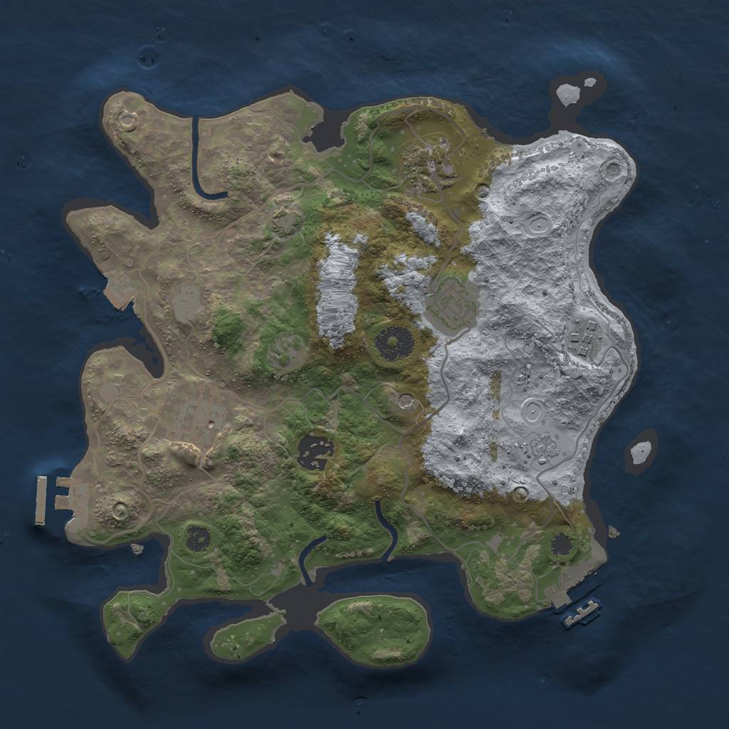 Rust Map: Procedural Map, Size: 3000, Seed: 196531708, 13 Monuments