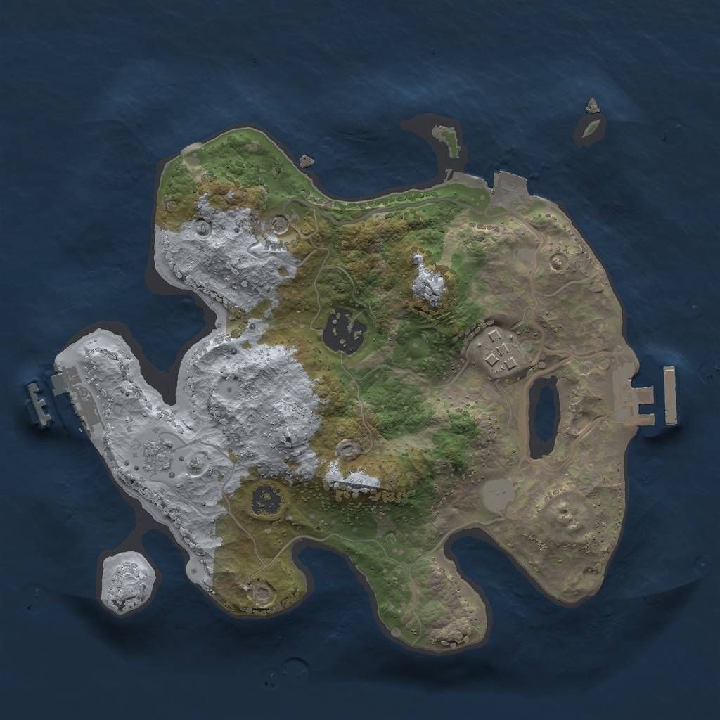 Rust Map: Procedural Map, Size: 2500, Seed: 151413276, 9 Monuments