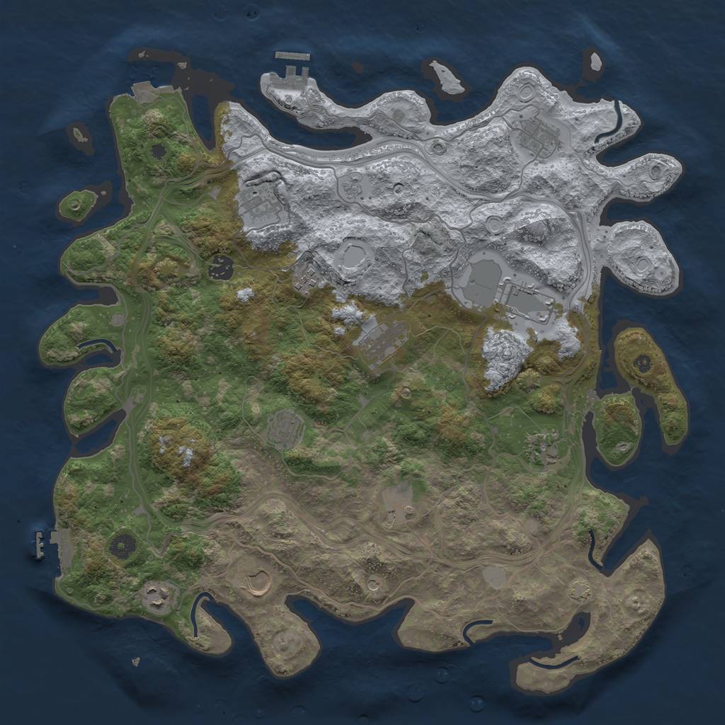 Rust Map: Procedural Map, Size: 4250, Seed: 21596, 19 Monuments