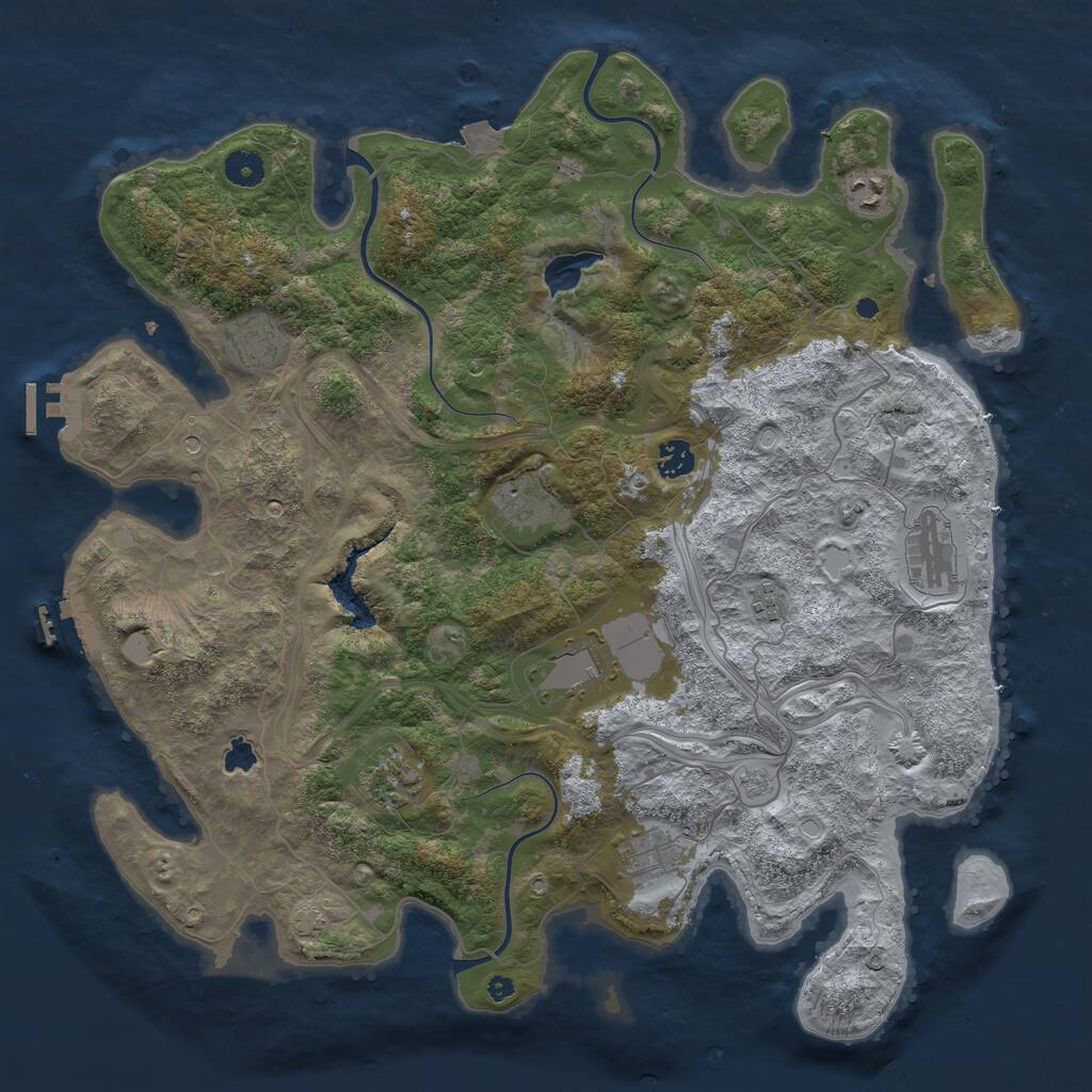 Rust Map: Procedural Map, Size: 4250, Seed: 2001290455, 15 Monuments