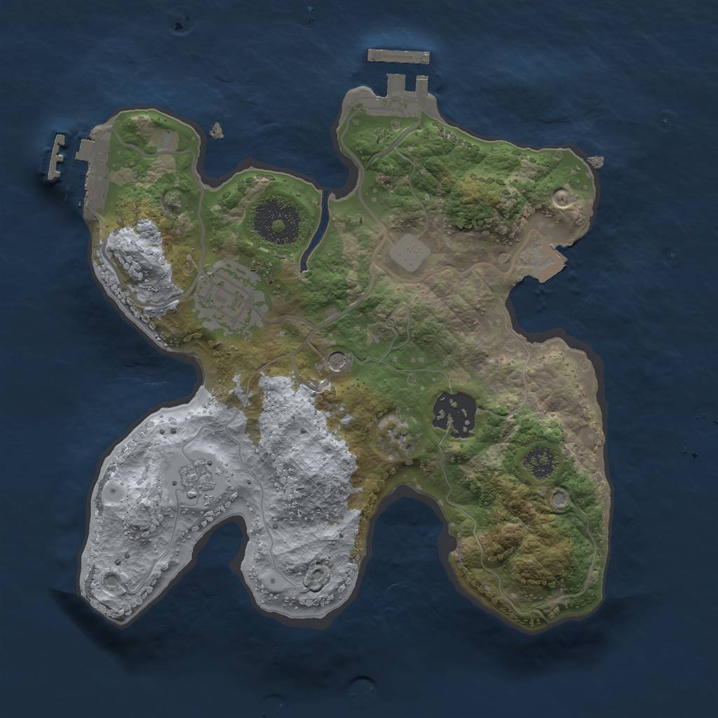 Rust Map: Procedural Map, Size: 2350, Seed: 49845, 9 Monuments