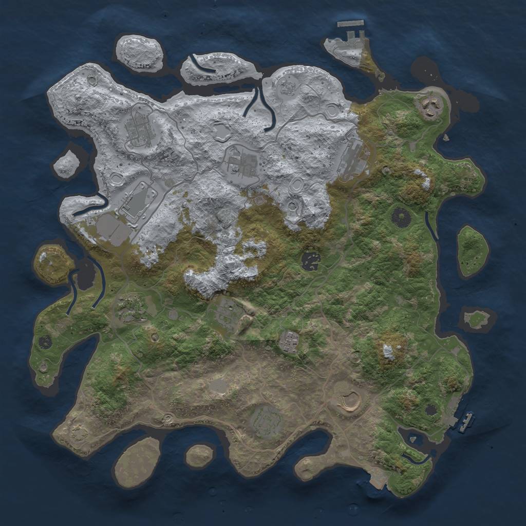 Rust Map: Procedural Map, Size: 4000, Seed: 75576248, 19 Monuments