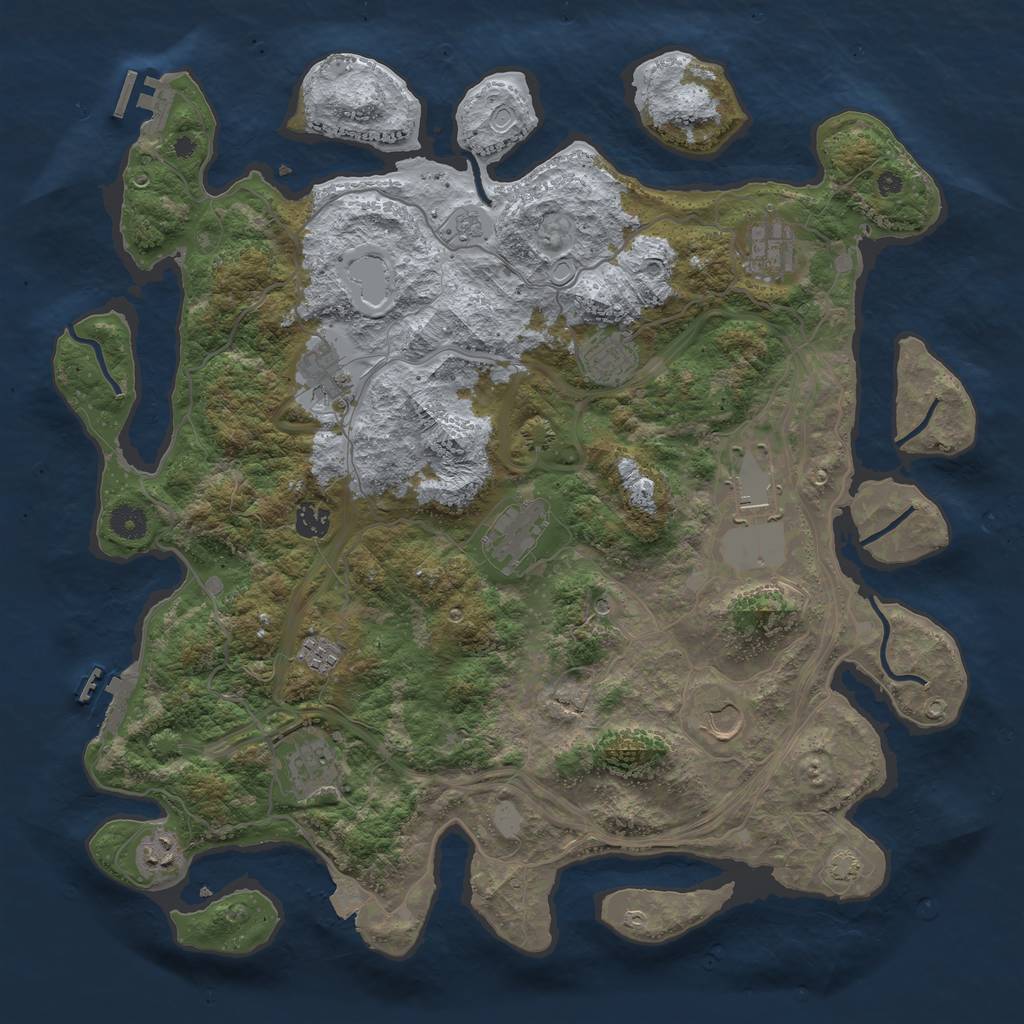 Rust Map: Procedural Map, Size: 4250, Seed: 1665453379, 18 Monuments