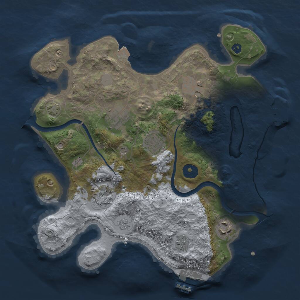 Rust Map: Procedural Map, Size: 3000, Seed: 295514569, 12 Monuments