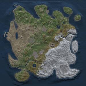 Thumbnail Rust Map: Procedural Map, Size: 3500, Seed: 1529909002, 14 Monuments
