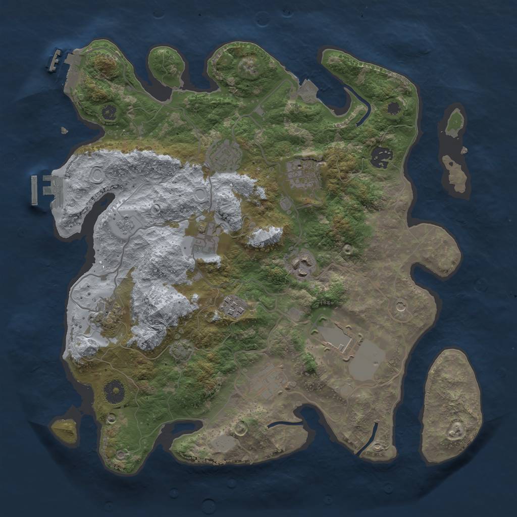 Rust Map: Procedural Map, Size: 3500, Seed: 6352373, 17 Monuments