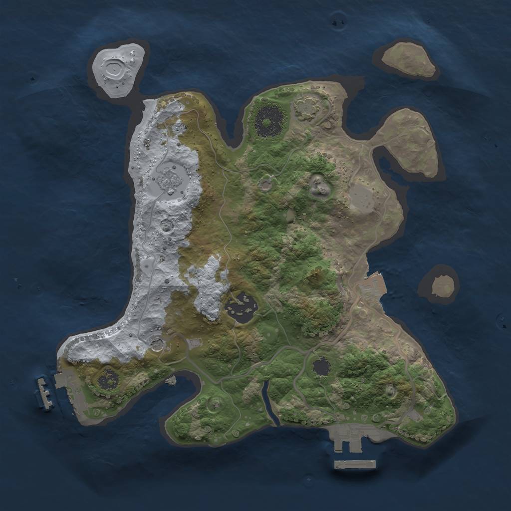 Rust Map: Procedural Map, Size: 2500, Seed: 51092873, 9 Monuments