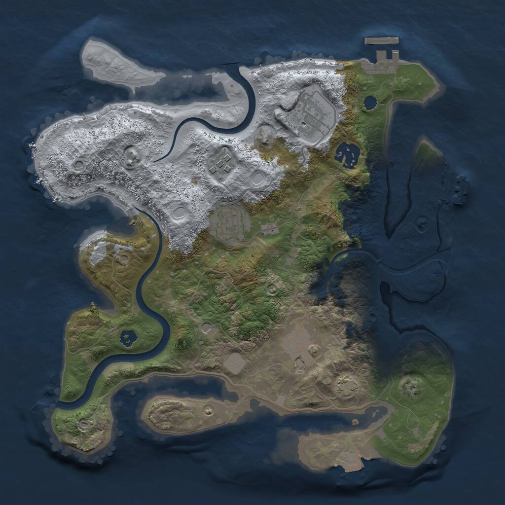 Rust Map: Procedural Map, Size: 3000, Seed: 231685009, 10 Monuments