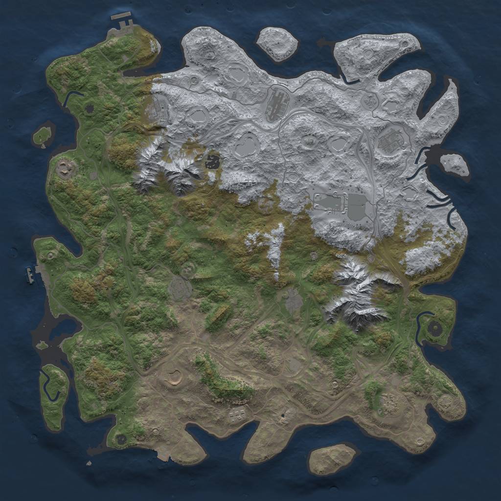 Rust Map: Procedural Map, Size: 5000, Seed: 145698, 19 Monuments