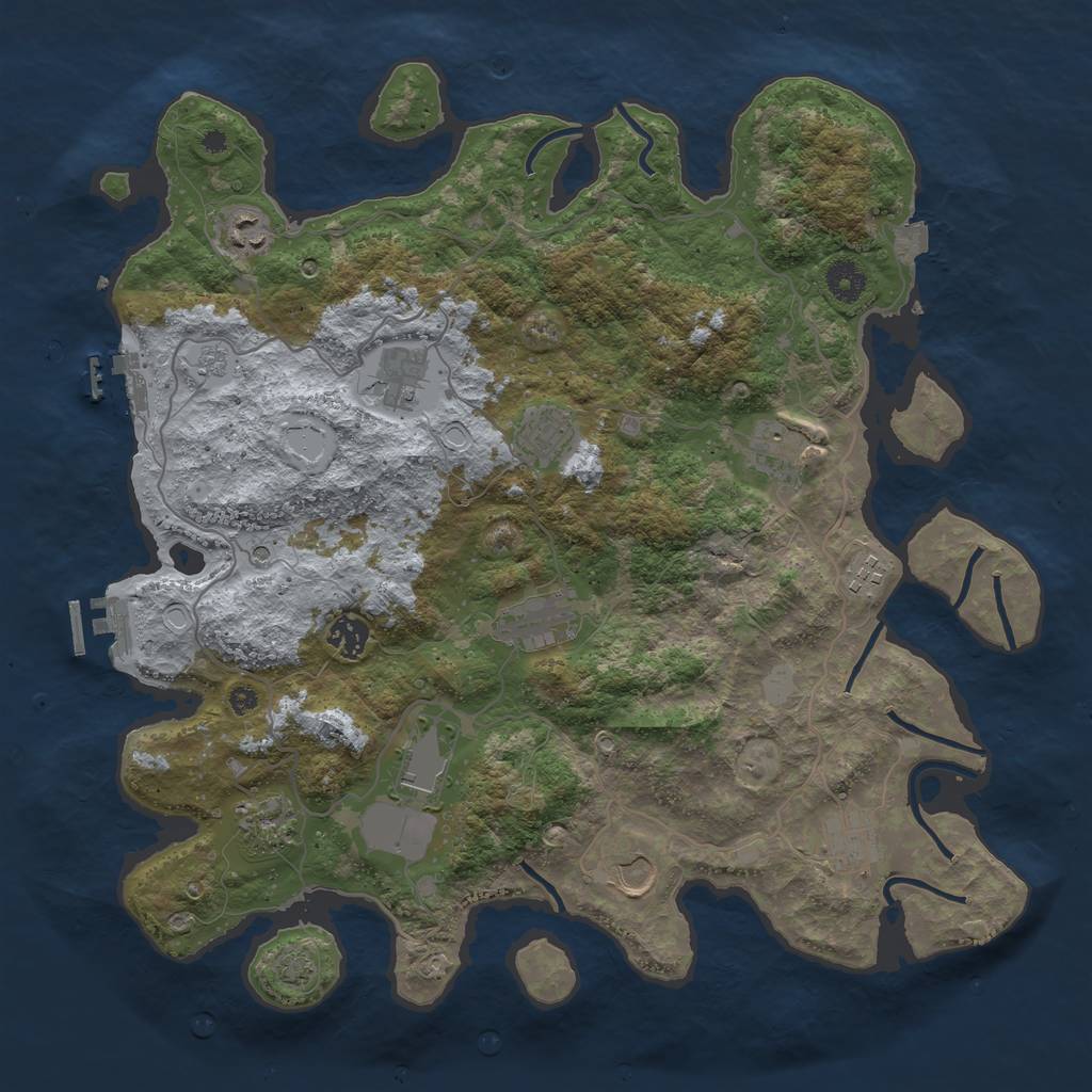 Rust Map: Procedural Map, Size: 4000, Seed: 28012005, 19 Monuments