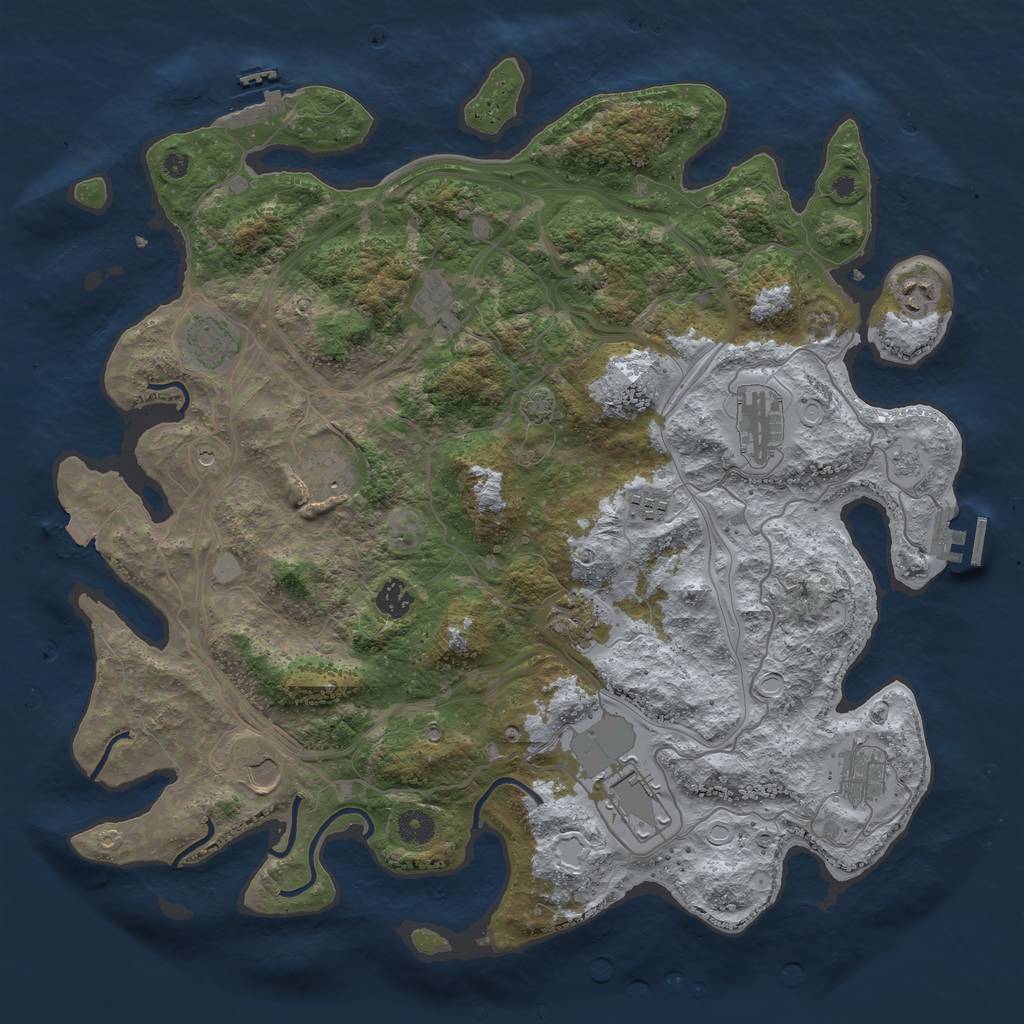 Rust Map: Procedural Map, Size: 4250, Seed: 696922, 19 Monuments