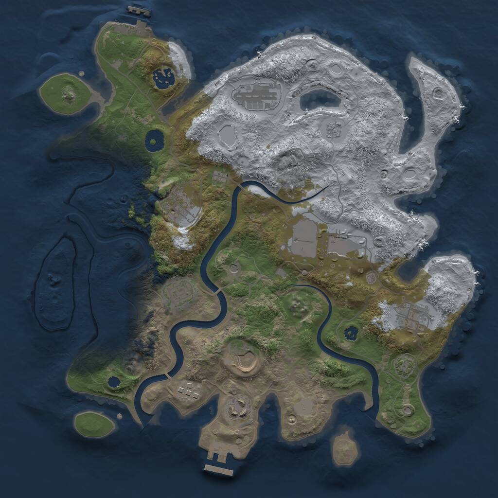 Rust Map: Procedural Map, Size: 3500, Seed: 359775177, 15 Monuments