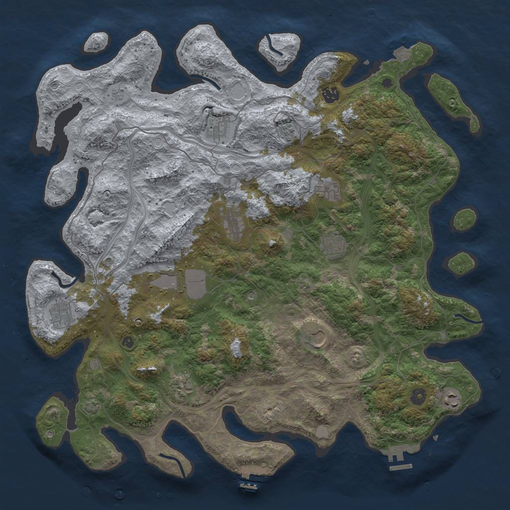 Rust Map: Procedural Map, Size: 4500, Seed: 2183755, 19 Monuments
