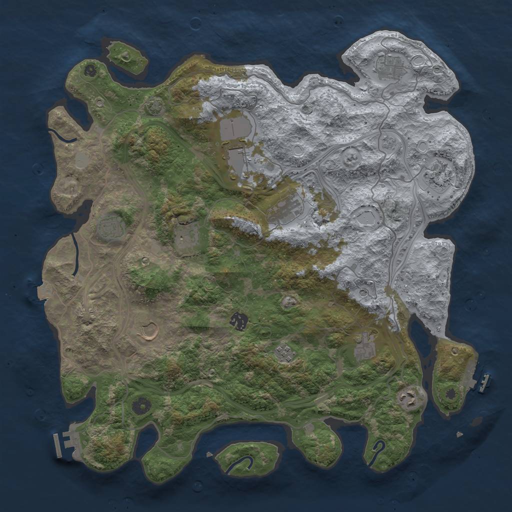 Rust Map: Procedural Map, Size: 4250, Seed: 1575581657, 19 Monuments