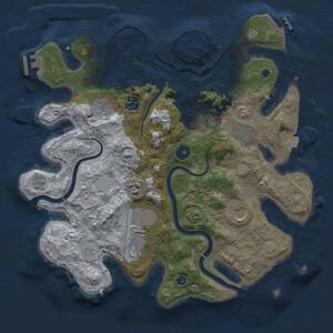 Thumbnail Rust Map: Procedural Map, Size: 3500, Seed: 1697260333, 14 Monuments