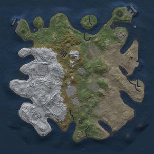 Thumbnail Rust Map: Procedural Map, Size: 3500, Seed: 1697260333, 17 Monuments