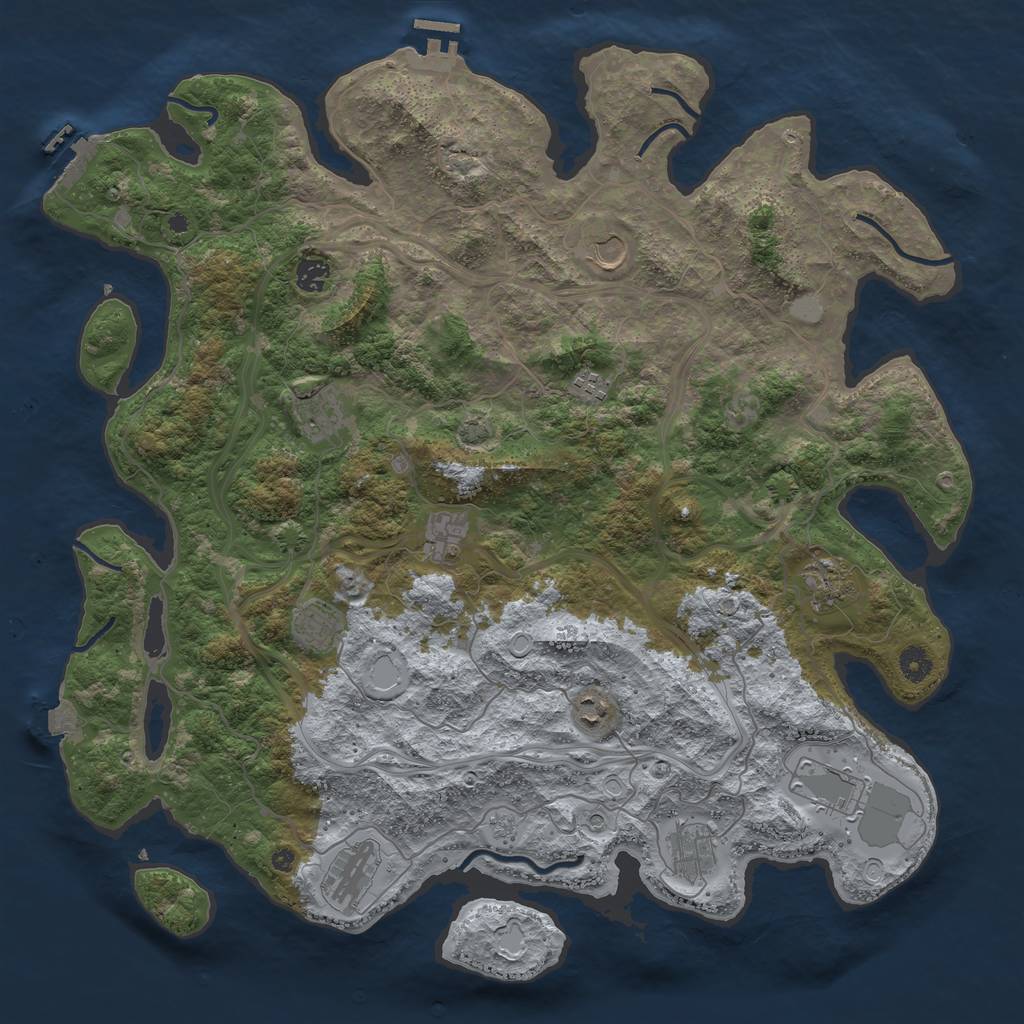 Rust Map: Procedural Map, Size: 4500, Seed: 1640818273, 19 Monuments