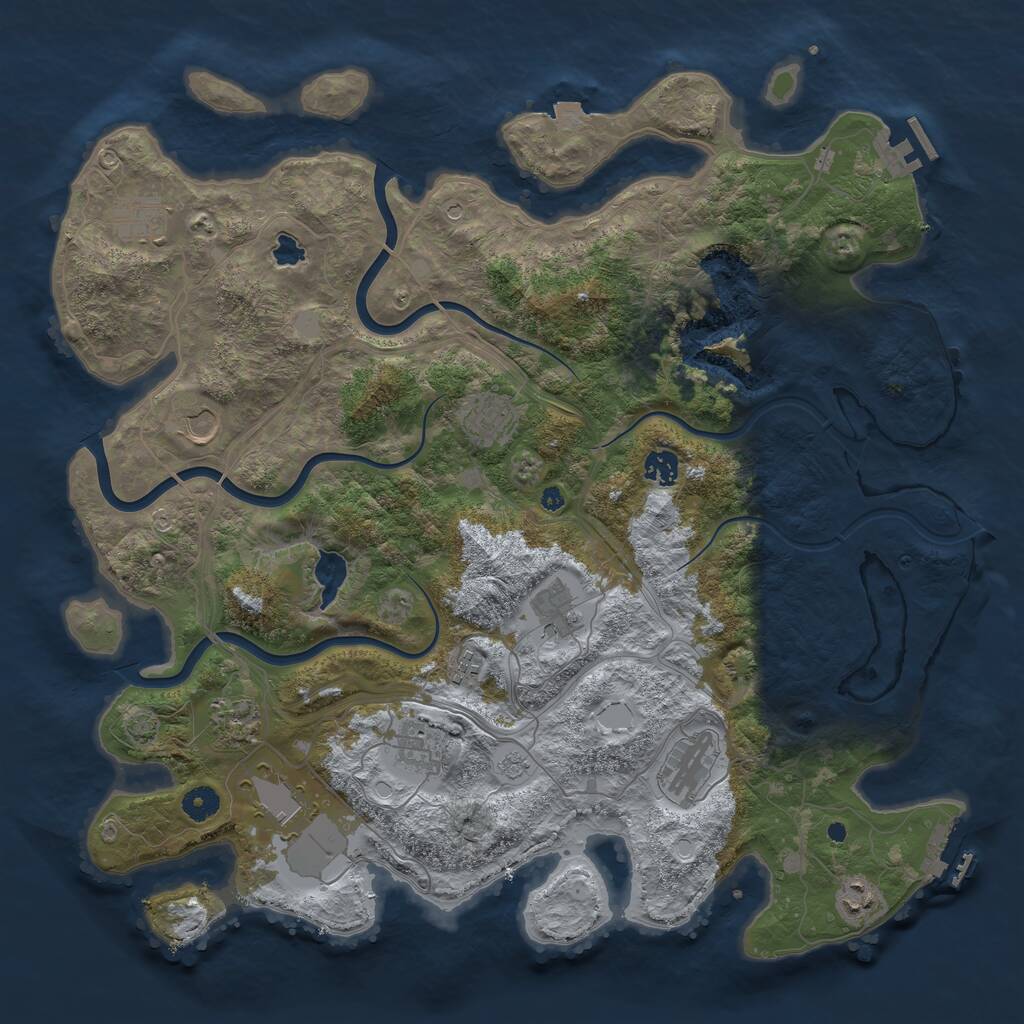 Rust Map: Procedural Map, Size: 4350, Seed: 8082024, 17 Monuments
