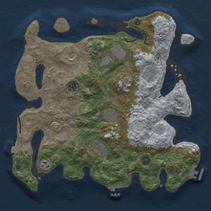 Thumbnail Rust Map: Procedural Map, Size: 3600, Seed: 11008, 16 Monuments