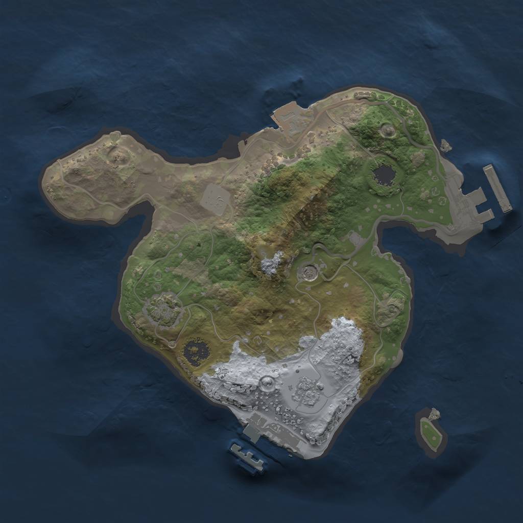 Rust Map: Procedural Map, Size: 2100, Seed: 32700, 8 Monuments