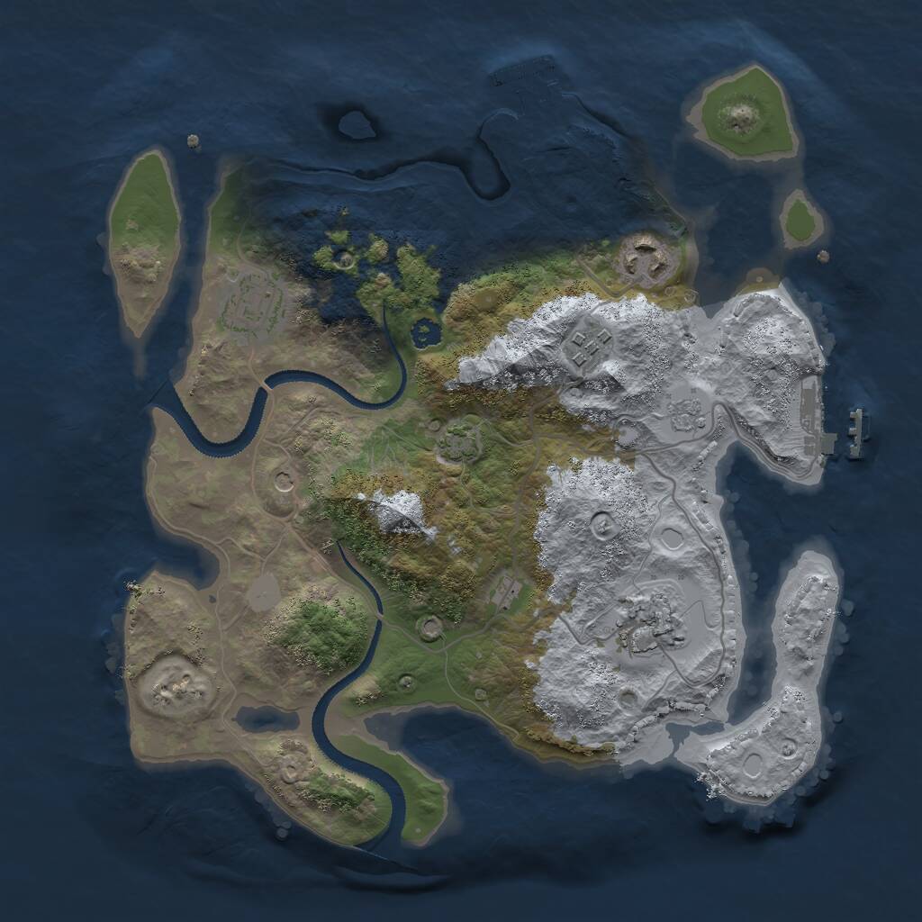 Rust Map: Procedural Map, Size: 3000, Seed: 1599861729, 10 Monuments