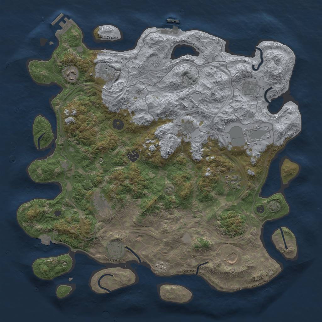 Rust Map: Procedural Map, Size: 4250, Seed: 196081653, 19 Monuments