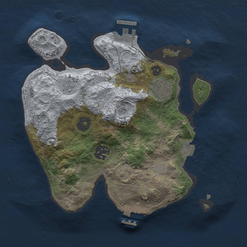 Rust Map: Procedural Map, Size: 2500, Seed: 947668169, 9 Monuments