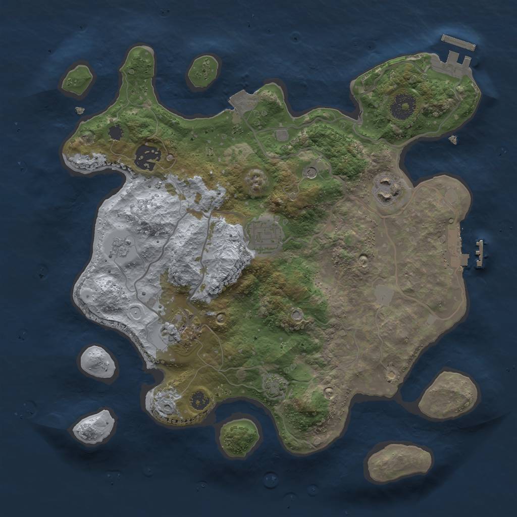 Rust Map: Procedural Map, Size: 3000, Seed: 346346346, 12 Monuments