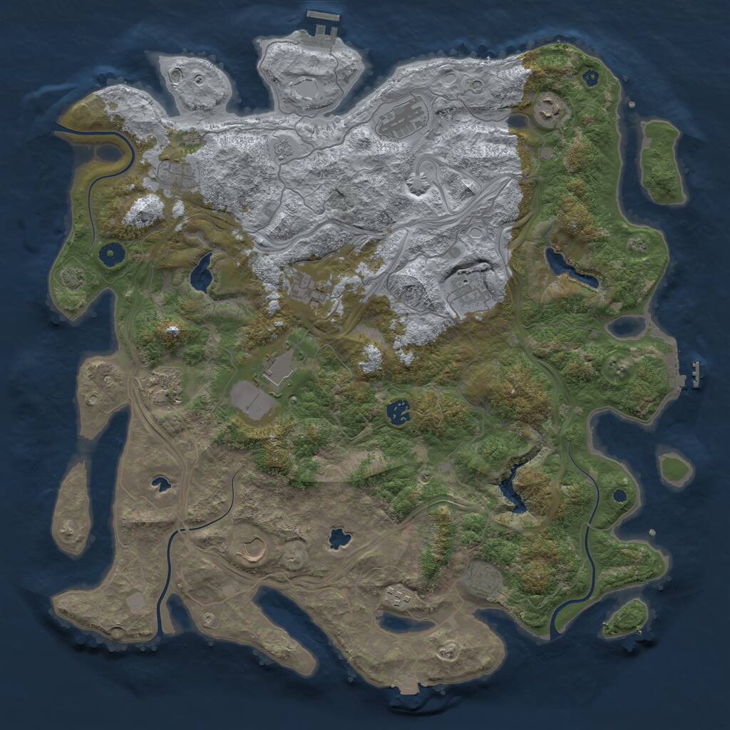 Rust Map: Procedural Map, Size: 4500, Seed: 273955149, 17 Monuments