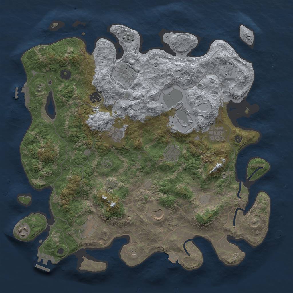 Rust Map: Procedural Map, Size: 4000, Seed: 1519108744, 18 Monuments