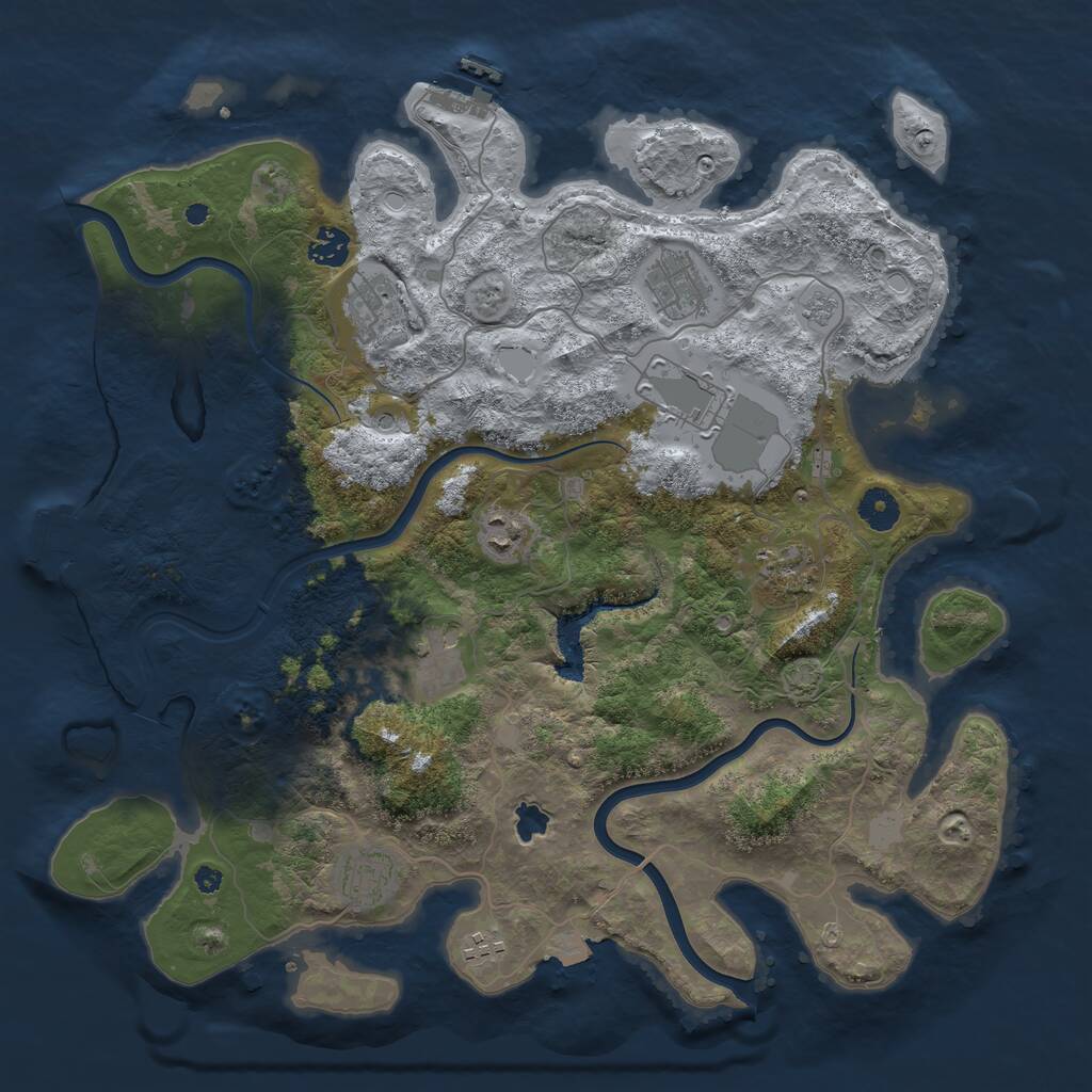 Rust Map: Procedural Map, Size: 4000, Seed: 1519108744, 15 Monuments