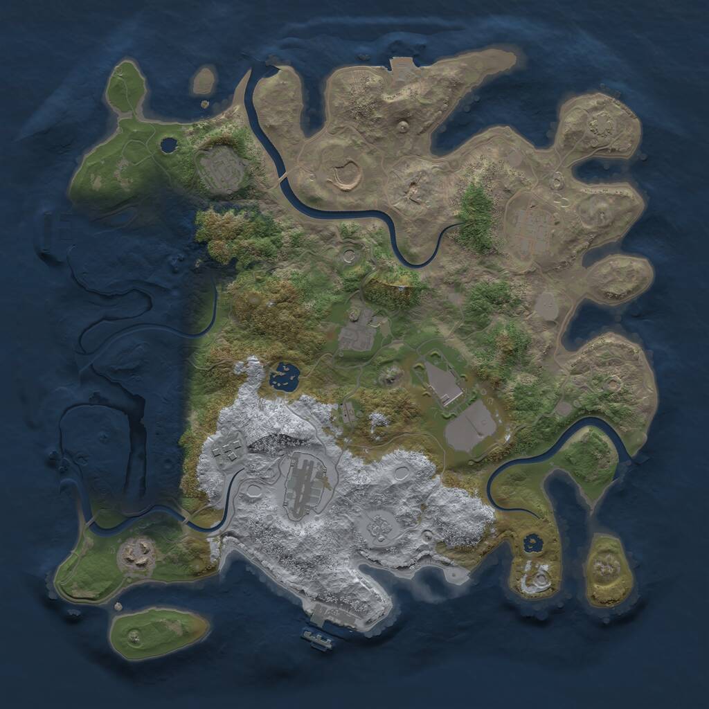 Rust Map: Procedural Map, Size: 3600, Seed: 21008, 15 Monuments