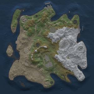 Thumbnail Rust Map: Procedural Map, Size: 3500, Seed: 2121987335, 15 Monuments