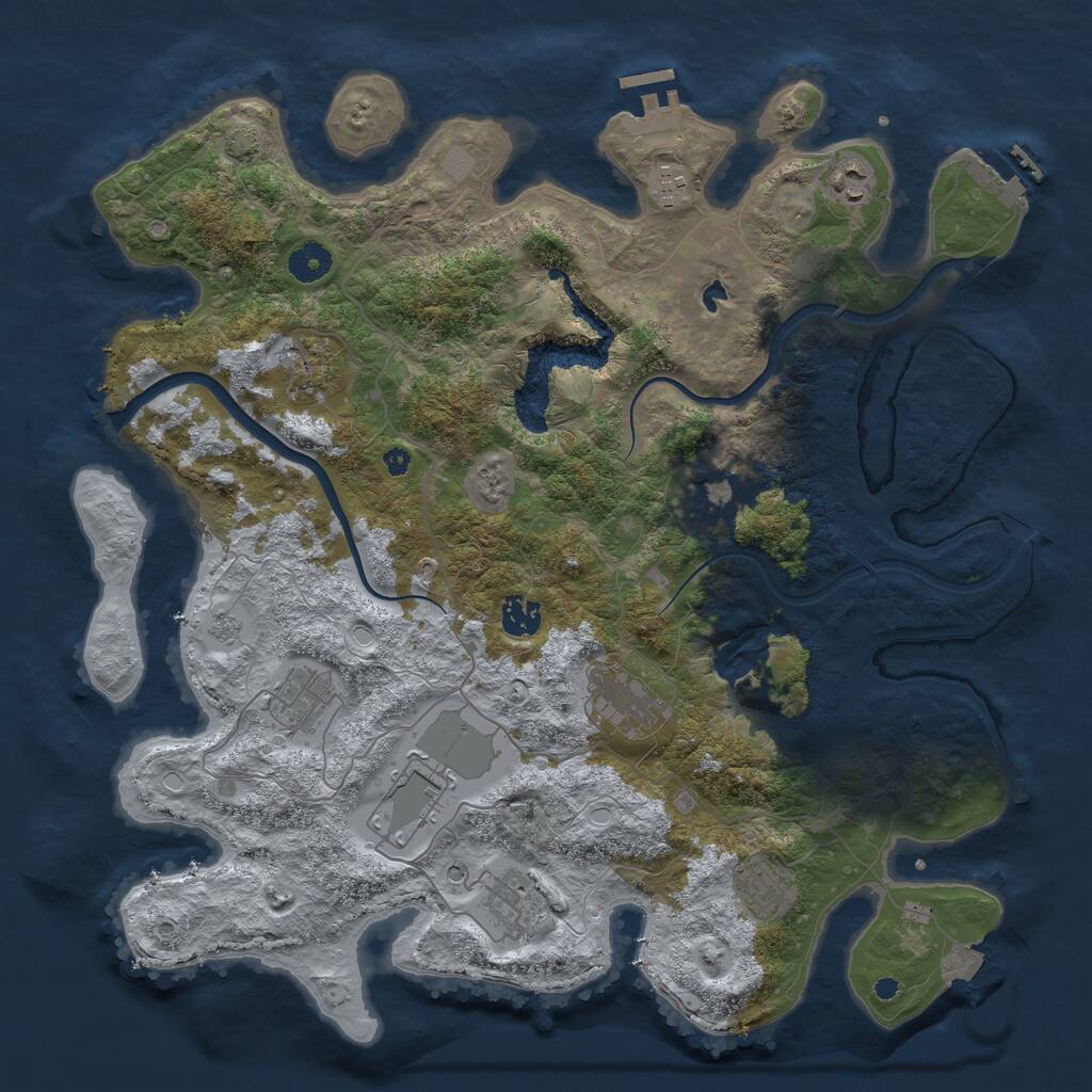 Rust Map: Procedural Map, Size: 4000, Seed: 1581014962, 16 Monuments