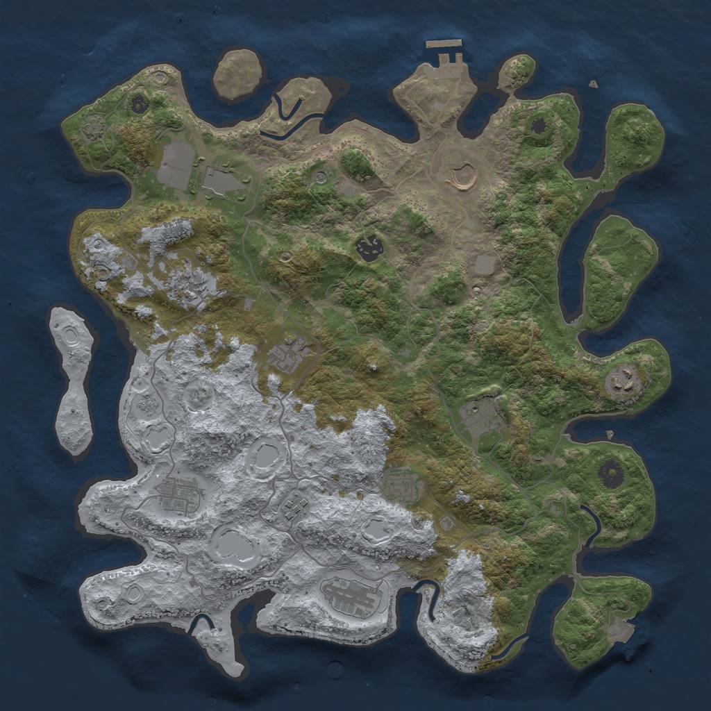 Rust Map: Procedural Map, Size: 4000, Seed: 1581014962, 18 Monuments