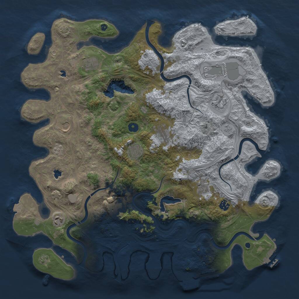 Rust Map: Procedural Map, Size: 4500, Seed: 157573582, 17 Monuments