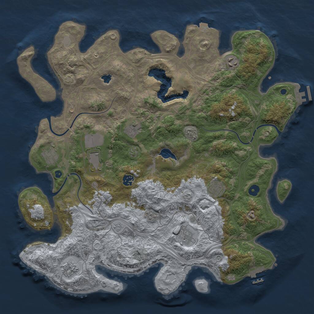 Rust Map: Procedural Map, Size: 4300, Seed: 80824, 15 Monuments